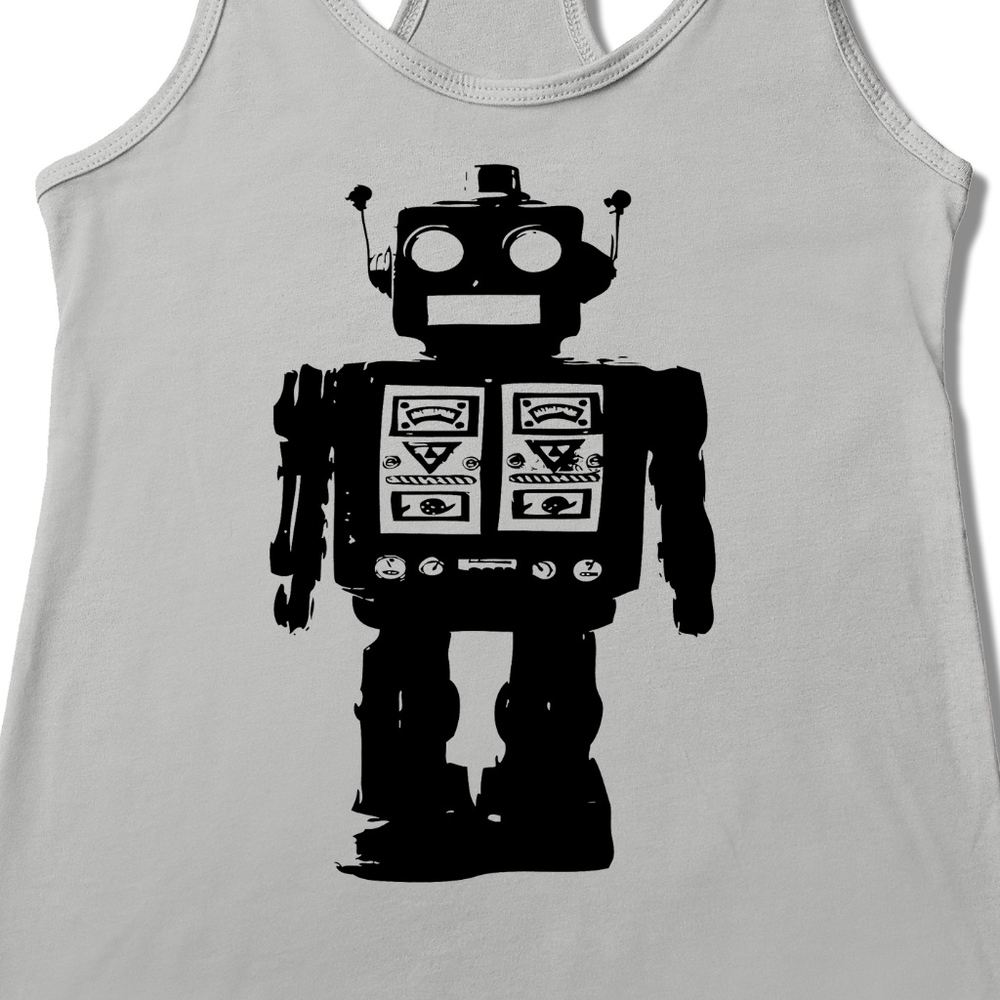 💕 Futuristic Robot Racerback Tank Top Soft - Picture 2 of 8